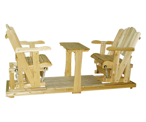 Balançoire 2 places sur billes en cèdre